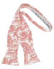 Load image into Gallery viewer, Cardi Self Tie Coral Tapestry Bow Tie
