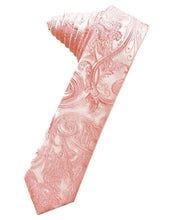 Load image into Gallery viewer, Cardi Self Tie Coral Tapestry Skinny Necktie