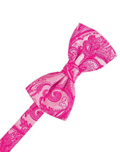 Load image into Gallery viewer, Cardi Pre-Tied Fuchsia Tapestry Bow Tie