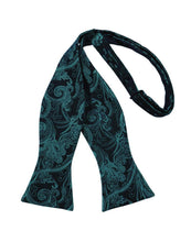 Load image into Gallery viewer, Cardi Self Tie Jade Tapestry Bow Tie