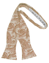 Load image into Gallery viewer, Cardi Self Tie Latte Tapestry Bow Tie