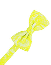 Load image into Gallery viewer, Cardi Pre-Tied Lemon Tapestry Bow Tie