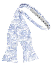Load image into Gallery viewer, Cardi Self Tie Light Blue Tapestry Bow Tie