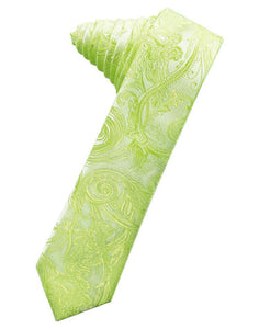 Cardi Self Tie Lime Tapestry Skinny Necktie
