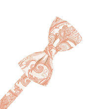 Load image into Gallery viewer, Cardi Pre-Tied Peach Tapestry Bow Tie