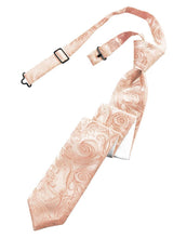 Load image into Gallery viewer, Cardi Pre-Tied Peach Tapestry Skinny Necktie