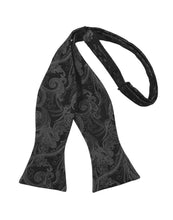 Load image into Gallery viewer, Cardi Self Tie Pewter Tapestry Bow Tie