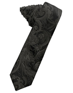 Cardi Self Tie Pewter Tapestry Skinny Necktie