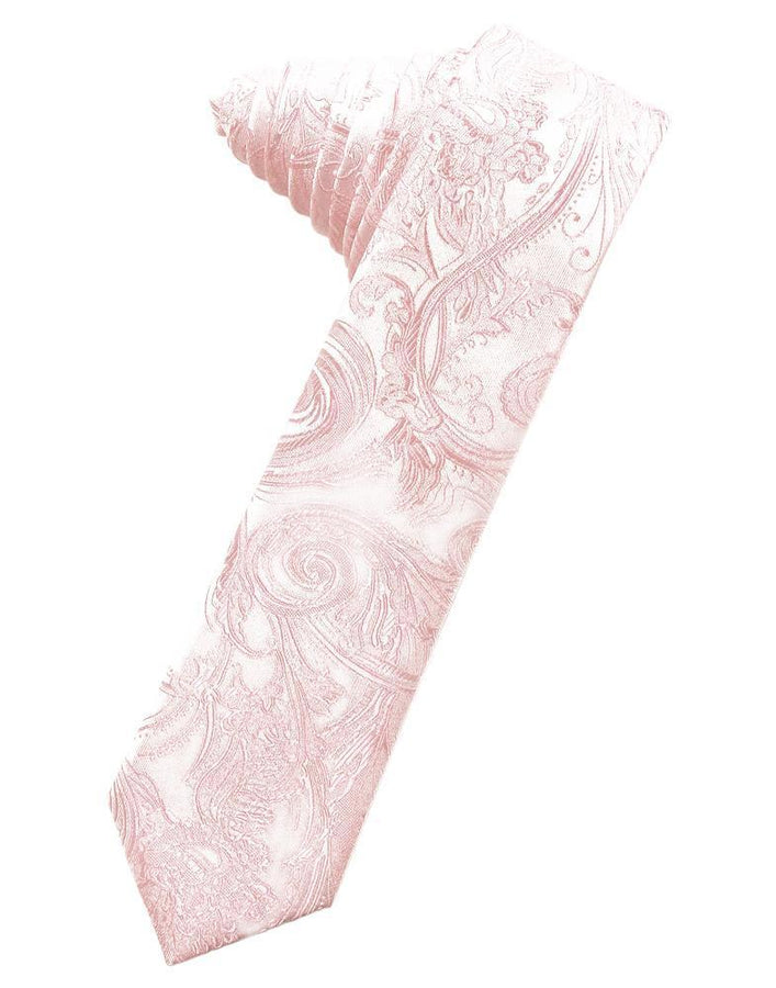Cardi Self Tie Pink Tapestry Skinny Necktie