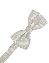 Load image into Gallery viewer, Cardi Pre-Tied Platinum Tapestry Bow Tie
