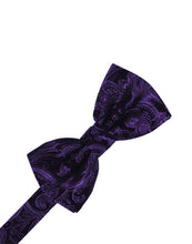 Load image into Gallery viewer, Cardi Pre-Tied Purple Tapestry Bow Tie
