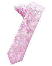 Load image into Gallery viewer, Cardi Self Tie Rose Petal Tapestry Skinny Necktie