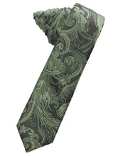 Load image into Gallery viewer, Cardi Self Tie Sage Tapestry Skinny Necktie