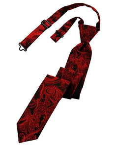 Cardi Pre-Tied Scarlet Tapestry Skinny Necktie