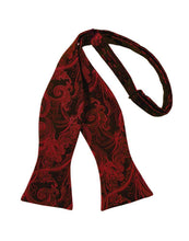 Load image into Gallery viewer, Cardi Self Tie Scarlet Tapestry Bow Tie