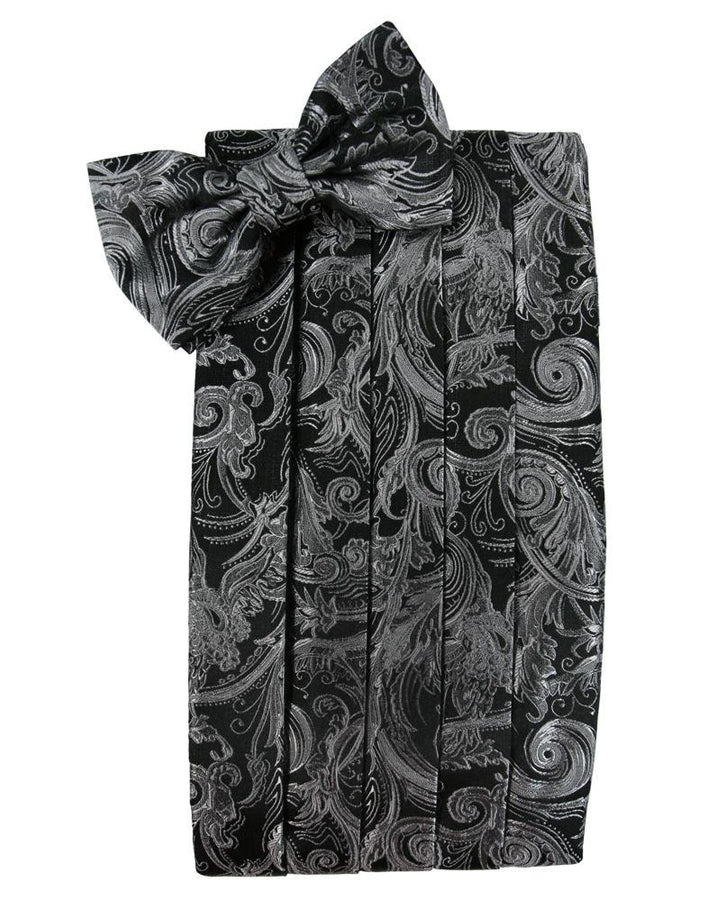 Cristoforo Cardi Silver Tapestry Silk Cummerbund & Bow Tie Set