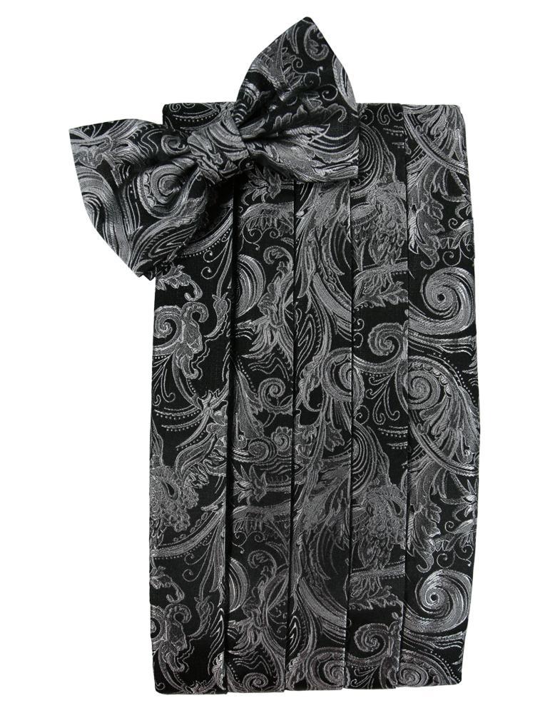 Cristoforo Cardi Silver Tapestry Silk Cummerbund & Bow Tie Set