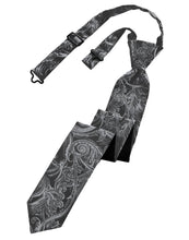 Load image into Gallery viewer, Cardi Pre-Tied Silver Tapestry Skinny Necktie