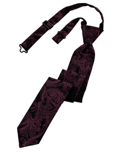 Cardi Pre-Tied Wine Tapestry Skinny Necktie