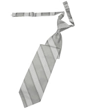 Load image into Gallery viewer, Cardi Pre-Tied Platinum Venetian Stripe Necktie