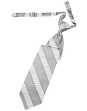 Load image into Gallery viewer, Cardi Pre-Tied Silver Venetian Stripe Necktie