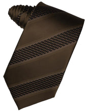 Load image into Gallery viewer, Cardi Self Tie Chocolate Venetian Stripe Necktie
