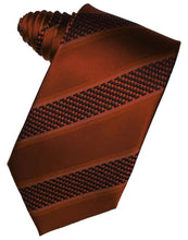 Load image into Gallery viewer, Cardi Self Tie Cinnamon Venetian Stripe Necktie