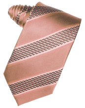 Load image into Gallery viewer, Cardi Self Tie Coral Venetian Stripe Necktie