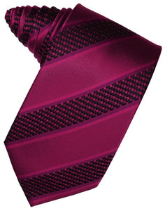 Cardi Self Tie Fuchsia Venetian Stripe Necktie