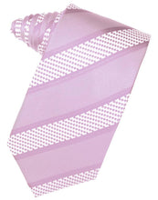 Load image into Gallery viewer, Cardi Self Tie Lavender Venetian Stripe Necktie