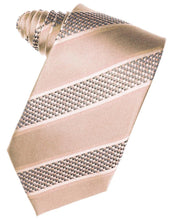 Load image into Gallery viewer, Cardi Self Tie Peach Venetian Stripe Necktie