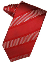 Load image into Gallery viewer, Cardi Self Tie Red Venetian Stripe Necktie