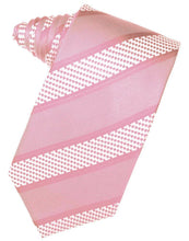 Load image into Gallery viewer, Cardi Self Tie Rose Venetian Stripe Necktie