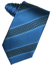 Load image into Gallery viewer, Cardi Self Tie Royal Blue Venetian Stripe Necktie
