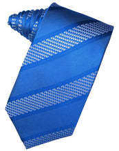 Load image into Gallery viewer, Cardi Self Tie Sapphire Venetian Stripe Necktie