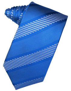 Cardi Self Tie Sapphire Venetian Stripe Necktie