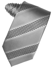 Load image into Gallery viewer, Cardi Self Tie Silver Venetian Stripe Necktie