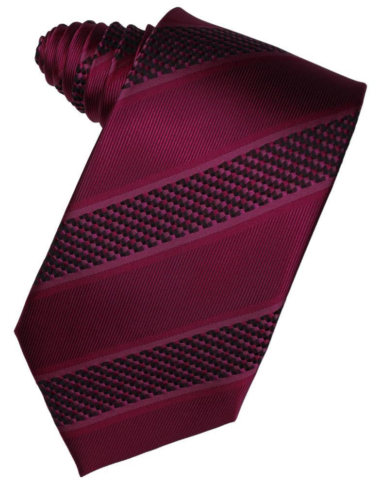 Cardi Self Tie Wine Venetian Stripe Necktie