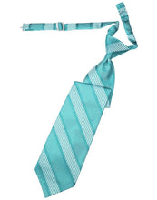 Load image into Gallery viewer, Cardi Pre-Tied Turquoise Venetian Stripe Necktie