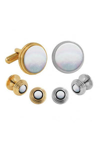 Pioneer Mother of Pearl Beehive Studs and Cufflinks Set