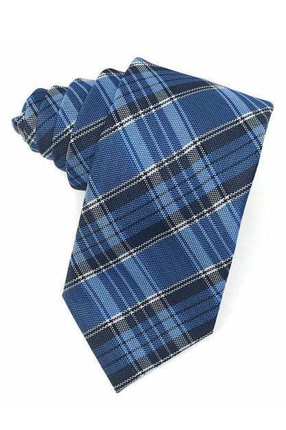 Cardi Blue Madison Plaid Necktie
