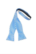 Load image into Gallery viewer, Cardi Self Tie Blue Newton Stripe Bow Tie