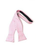 Load image into Gallery viewer, Cardi Self Tie Pink Newton Stripe Bow Tie