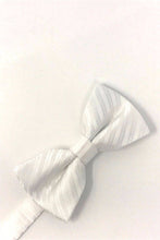 Load image into Gallery viewer, Cardi Pre-Tied White Newton Stripe Bow Tie