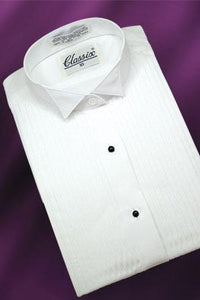 Classic Collection "Aubrey" Women's White Pleated Wingtip Tuxedo Shirt