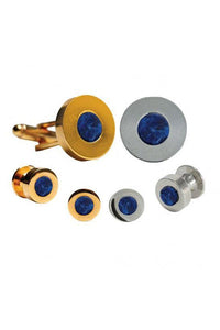 Pioneer Sodalite Double Wide Studs and Cufflinks Set