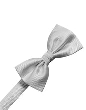 Load image into Gallery viewer, Cristoforo Cardi Pre-Tied Silver Faille Silk Bow Tie
