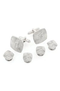 JJ Weston Music Note Silver Studs and Cufflinks Set
