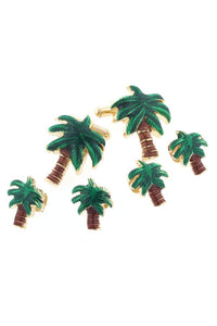 JJ Weston Palm Tree Gold Studs and Cufflinks Set