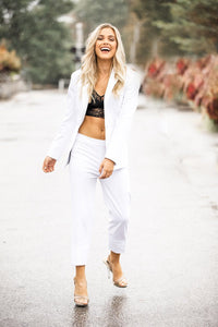 Mark of Distinction "Sophia" White Tuxedo Jacket (Separates)